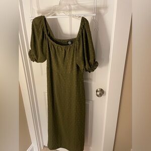 Olive midi dress